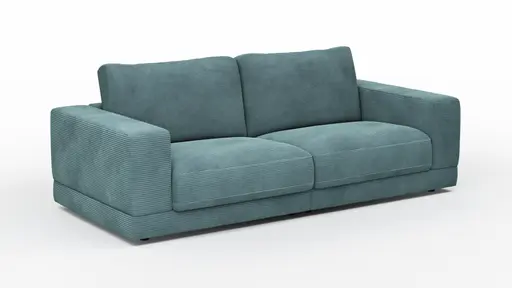 Sofa Juni - 2-Sitzer, Cord, Petrol