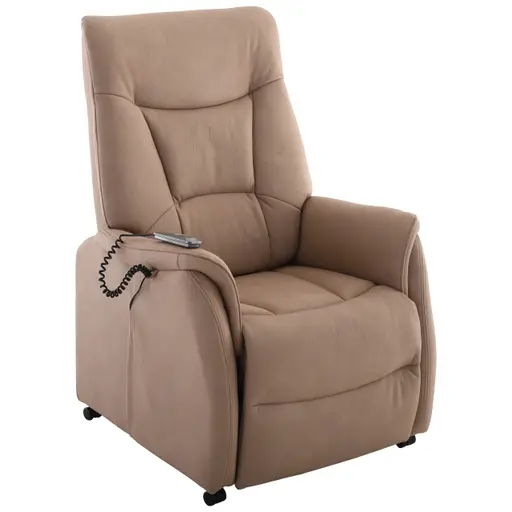 TV-Sessel MAILO - Aufstehhilfe, Relaxfunktion, Stoff, Grau-Beige