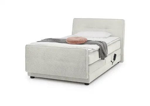 Boxspringbett- Liegefläche ca. 120x200 cm, Stoff, Beige
