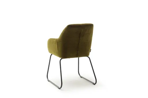 Armlehnstuhl Noli - Stoff, Olivgrün, Kufe