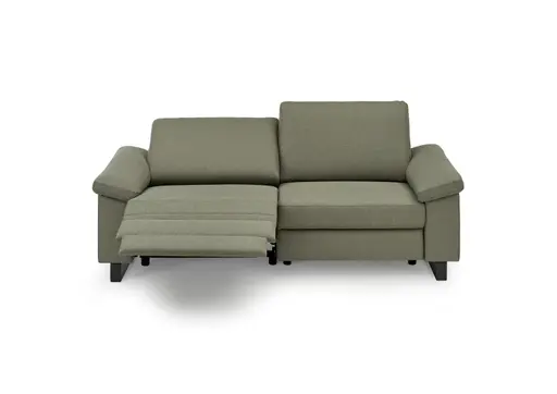 Sofa CALM PLUS 2.0 - 3-Sitzer, Relaxfunktion teilmotorisch inkl. Kopftstütze, Stoff, Olive