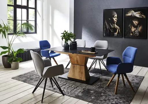 Armlehnstuhl - drehbar, Stoff, Grau