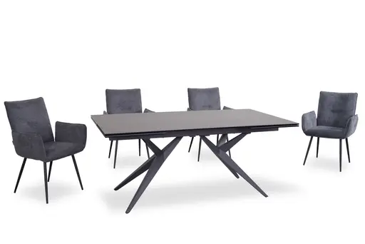 Armlehnstuhl MARCELA - Stoff, Anthrazit