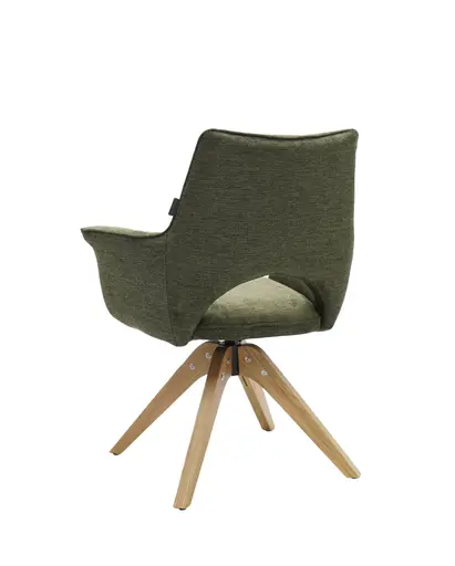 Armlehnstuhl MARYLA - drehbar, Stoff, Grün