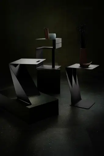 Beistelltisch Susa 3 - Metall, Schwarz