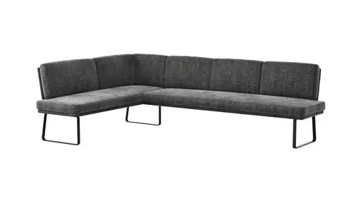 Eckbank Valloni - Stoff, Dunkelgrau