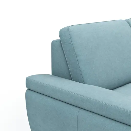 Ecksofa Sommerville - 2,5-Sitzer mit Ecke rechts, Stoff, Hellblau