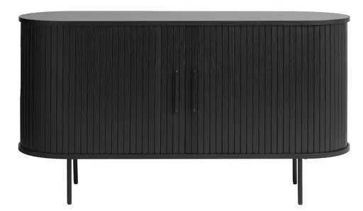 Sideboard - B ca. 140 cm, Eiche Furnier, Schwarz