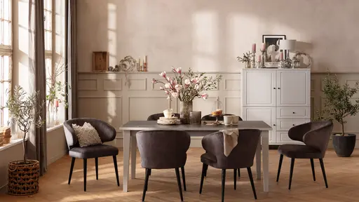 Armlehnstuhl Fargo - Stoff, Dunkelgrau