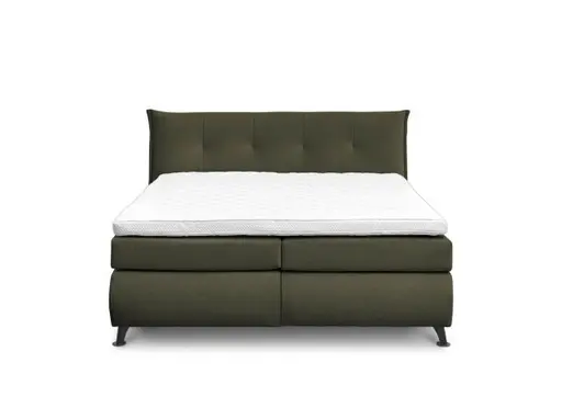 Boxspringbett HAROA- Liegefläche ca. 180x200 cm, Stoff, Olive, TFK H4/TFK H4