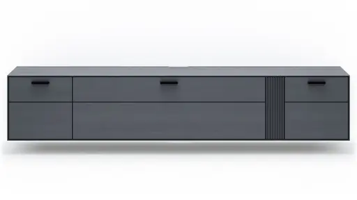 Lowboard Estana - Eiche massiv, Anthrazit 