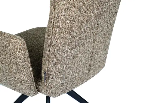 Armlehnstuhl MARCIA - drehbar, Stoff, Braun