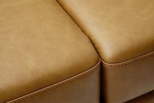 Sofa Tova - 2-Sitzer inkl. Rücken- und Armlehnfunktion, Kufe, Leder, Cognac