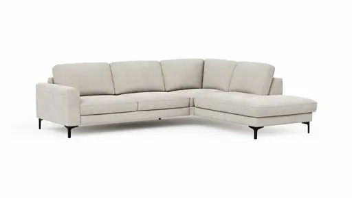 Ecksofa Oviedo - Ecke links mit 2,5-Sitzer, Stoff, Natur