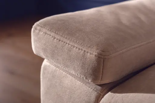 Sofa Lakeville 3 - inkl. Schlaffunktion und Kopfstütze verstellbar, Stoff, Haselnuss