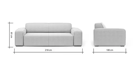 Sofa Denver - 2,5-Sitzer, Stoff, Natur