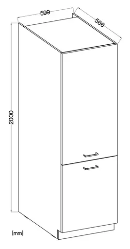 Umbauschrank- B ca. 60 cm, Weiß, Matt