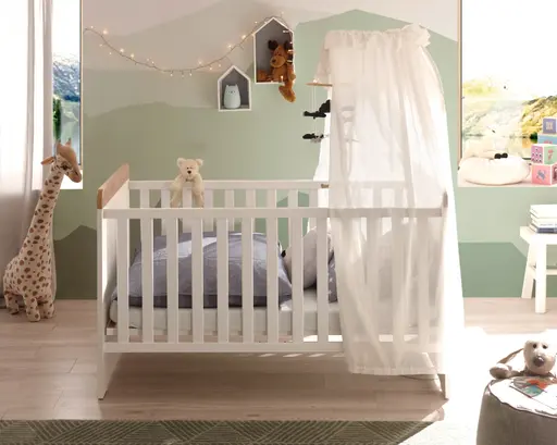 Babybett - Liegefläche ca. 70x140 cm, Anderson Pine Nachbildung, Artisan Eiche Nachbildung