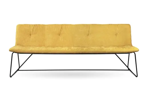 Bank Pelle - B ca. 200 cm, Stoff, Orange, Kufe, Anthrazit