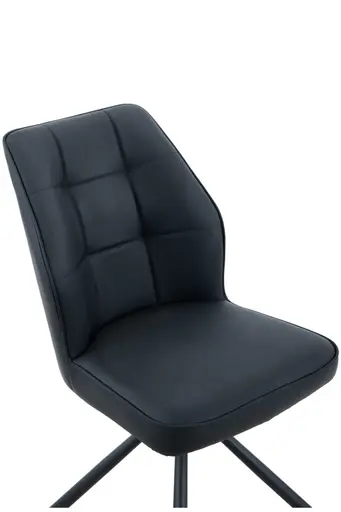 Stuhl - drehbar, Leder, Schwarz