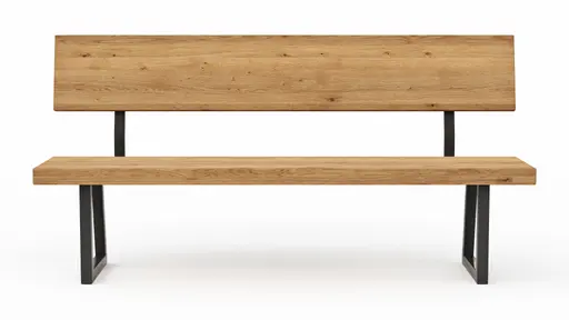 Holzbank Clifton - mit Rückenlehne, Breite ca. 180cm, Zerreiche massiv, natur