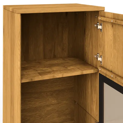 Vitrine Savannah - Anschlag rechts, Wildeiche massiv, natur geölt