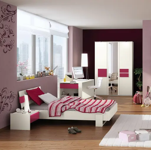 Jugendzimmer - Weiß, Fuchsia