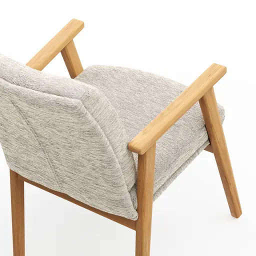 Armlehnstuhl Flore 2 - Stoff, Creme