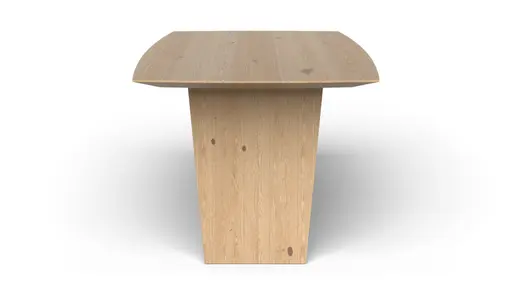 Esstisch 3100 - LB ca. 220x100 cm, Asteiche Bianco massiv, Holzwange