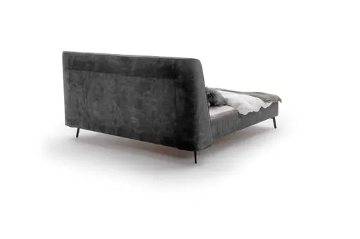 Bett Alvito - Liegefläche ca. 180x200 cm, Stoff, Steingrau