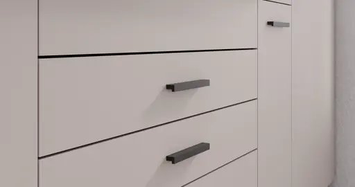 Küchenblock- ohne E-Geräte, B ca. 280 cm, Schwarz, Matt, Kaschmir, Matt