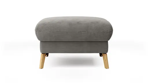 Hocker Maryville - LB ca. 74x74 cm, Stoff, Grau