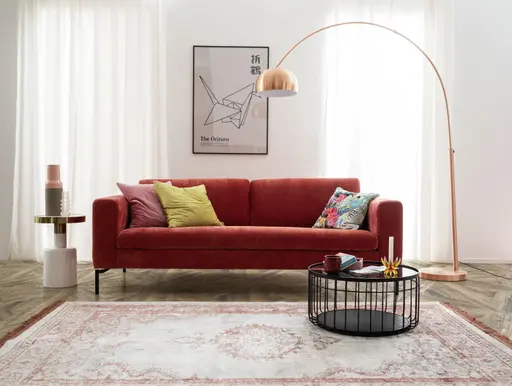 Couchtisch Svala M - Eisen, MDF, Glas, Schwarz