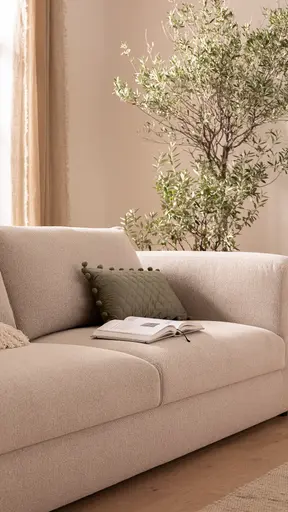 Sofa Stormy - 3-Sitzer, Stoff, Creme