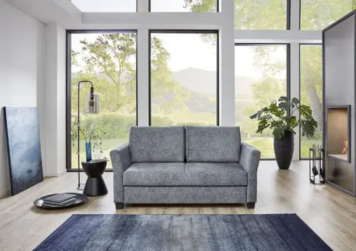 Relax-Sofa - Sitztiefe verstellbar/Schlaffunktion, Stoff, Grau