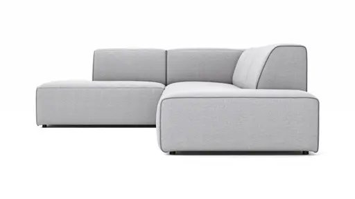 Ecksofa Elementos - Ecke links mit 1-Sitzer und Abschlusselement, Stoff, Hellgrau