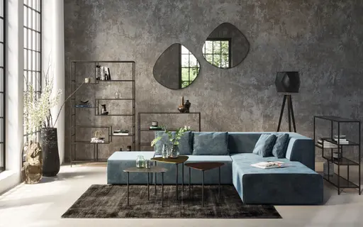 Wandspiegel- LB  ca. 71x70 cm, Spiegel, Stahl, pulverbeschichtet