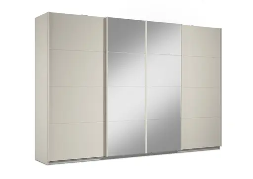 Schwebetürenschrank RIKK- B ca. 316 cm, Champagner, Spiegel