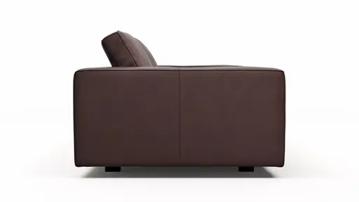 Sofa Aprino 1 - 3,5-Sitzer L, Dickleder, Dunkelbraun, Armlehne Block breit