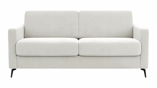 Schlafsofa Laredo - 2,5-Sitzer inkl. Schlaffunktion und Armlehne klappbar, Stoff, Offwhite