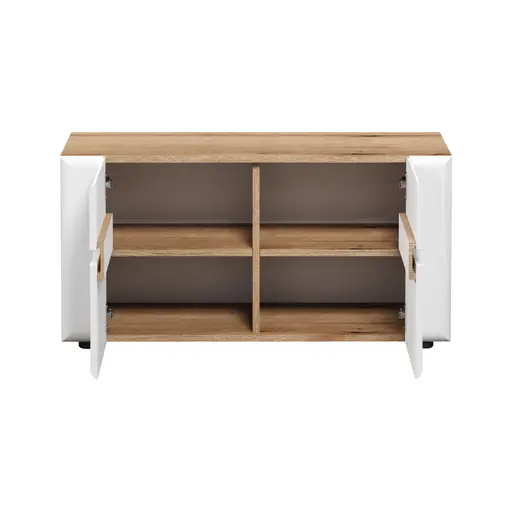 Garderobenkombination - Eiche Evoke Nachbildung, Weiß Hochglanz