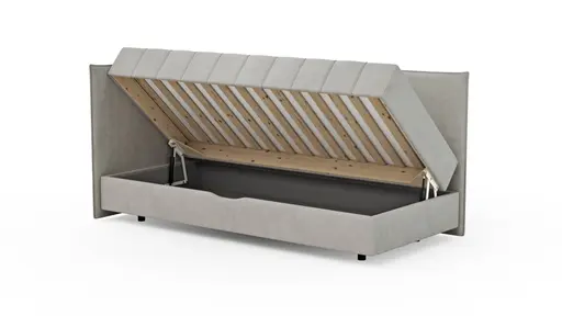 Polsterliege Evora - Liegefläche ca. 90x200 cm, Stoff, Hellgrau