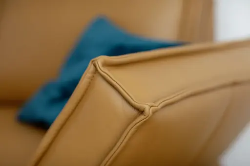 Ecksofa My -  Ecke links mit 2-Sitzer, Rückenlehne, Armlehne  verstellbar und Drehsitze, Leder, Cognac