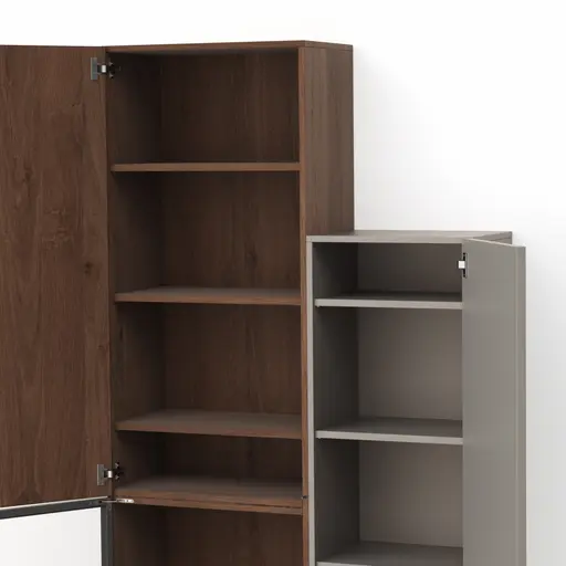 Wohnwand 4450 - Lack, Grau, Nussbaum