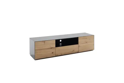 Lowboard Jan - Wildeiche massiv, Metall