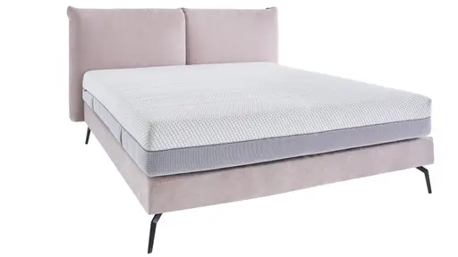 Boxspringbett Delia - Liegefläche 180x200 cm, Stoff, Rose 