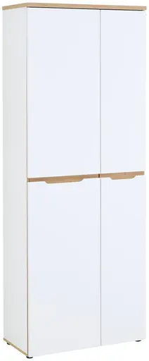 Büroschrank - B ca. 75 cm, Weiß, Artisan Eiche Nachbildung
