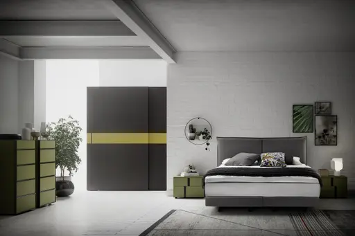 Schiebetürenschrank Loretto - B ca. 280 cm, Lack matt, Dunkelgrau