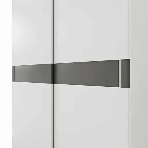 Schiebetürenschrank Loretto - B ca. 280 cm, Lack matt, Weiß
