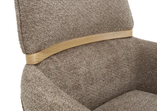 Armlehnstuhl MAROU - drehbar, Stoff, Braun